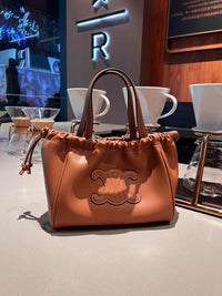 Vintage Cowhide Arch Tote Bag Women Shoulder Handbag Crossbody