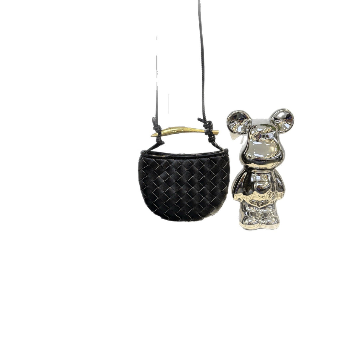 Top-Grain Cowhide Woven Mini Shoulder Bag Crossbody