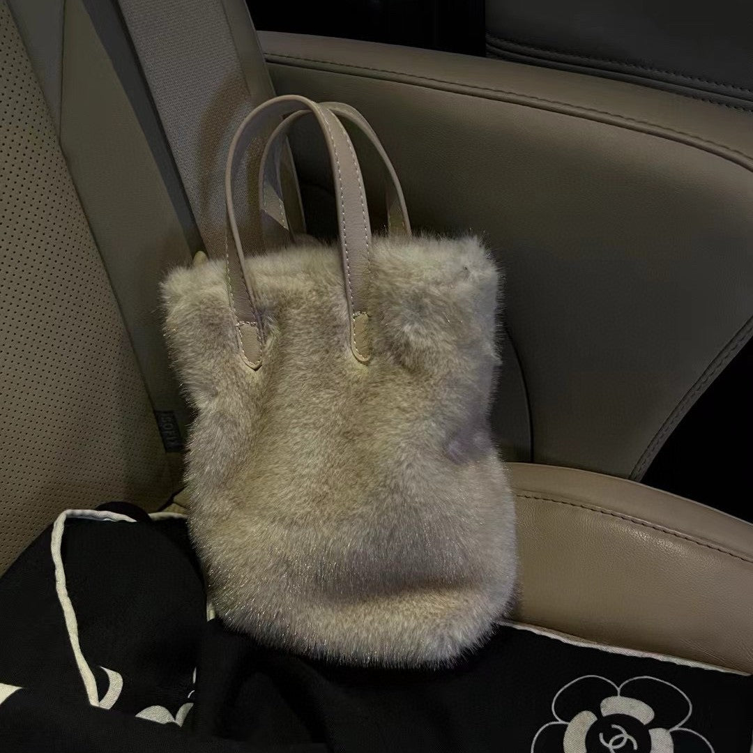 Women’s Plush Phone Bag – Faux Fur Shoulder Crossbody