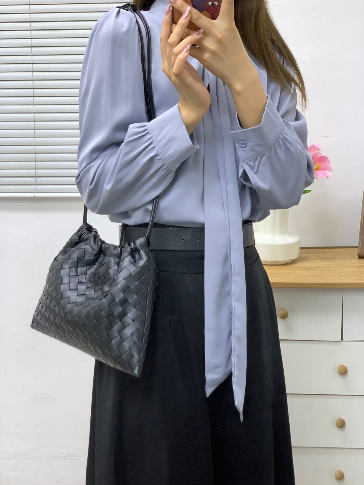 Women’s Drawstring Leather Hobo Bag – Large Capacity Shoulder Handbag