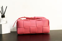 Women’s Woven Leather Waist Bag – Small Crossbody Chest Bag