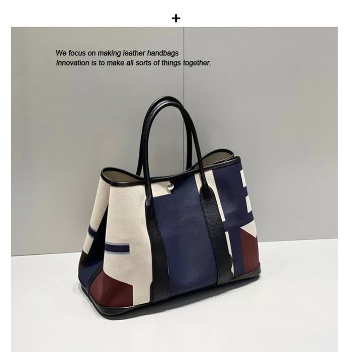 Graffiti Canvas Leather Tote Bag – Large Capacity Garden Bag
