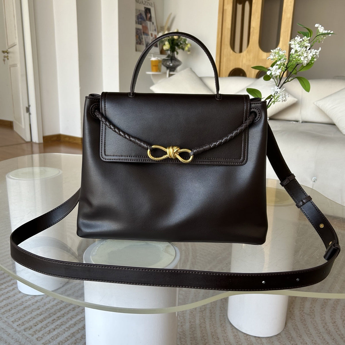 Premium Cowhide Leather Tote Bag for Women – Shoulder & Handbag