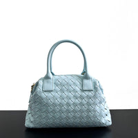 Woven Leather Pillow Tote Bag