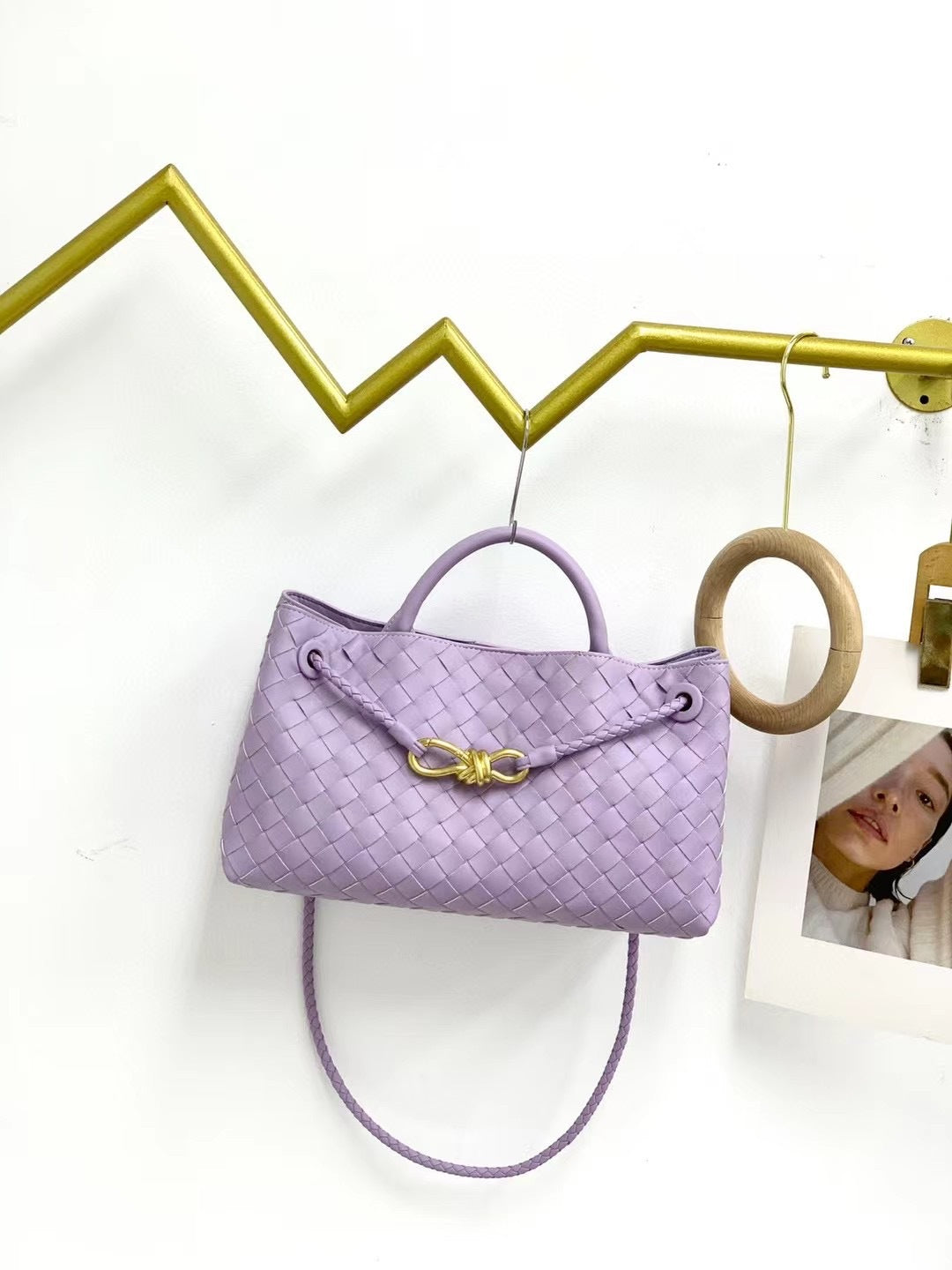 Women’s Woven Genuine Leather Handbag – Cowhide Shoulder Bag