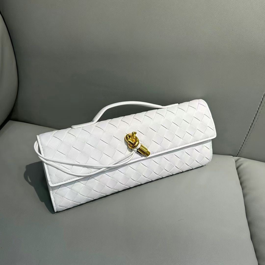 Elegant Woven Cowhide Leather Evening Bag – Shoulder & Handbag