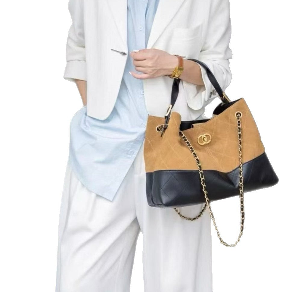 Women’s Color Block Suede Hobo Bag – Handbag, Shoulder & Crossbody