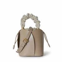 Leather Mini Bucket Bag – Drawstring Shoulder & Crossbody