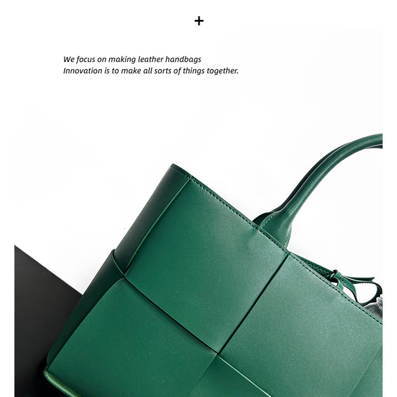 Women’s Woven Leather Tote Bag – Large Handbag Shoulder & Crossbody