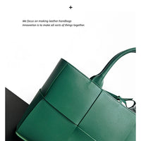 Women’s Woven Leather Tote Bag – Large Handbag Shoulder & Crossbody