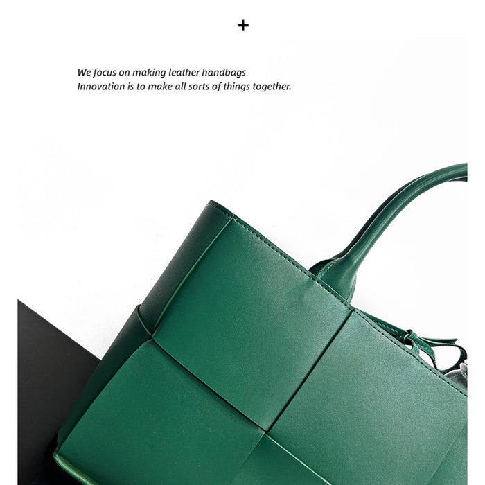 Women’s Woven Leather Tote Bag – Large Handbag Shoulder & Crossbody