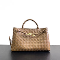 Women’s Woven Genuine Leather Handbag – Cowhide Shoulder Bag