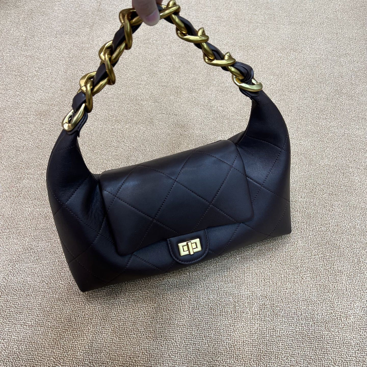 Large Leather Chain Shoulder Bag Women Crossbody Handbag