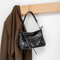 Vintage Studded Cowhide Leather Handbag