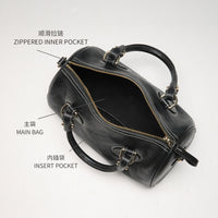 Genuine Leather Boston Bag – Nubuck Cowhide Shoulder & Handbag