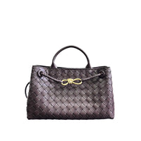 Women’s Woven Genuine Leather Handbag – Cowhide Shoulder Bag