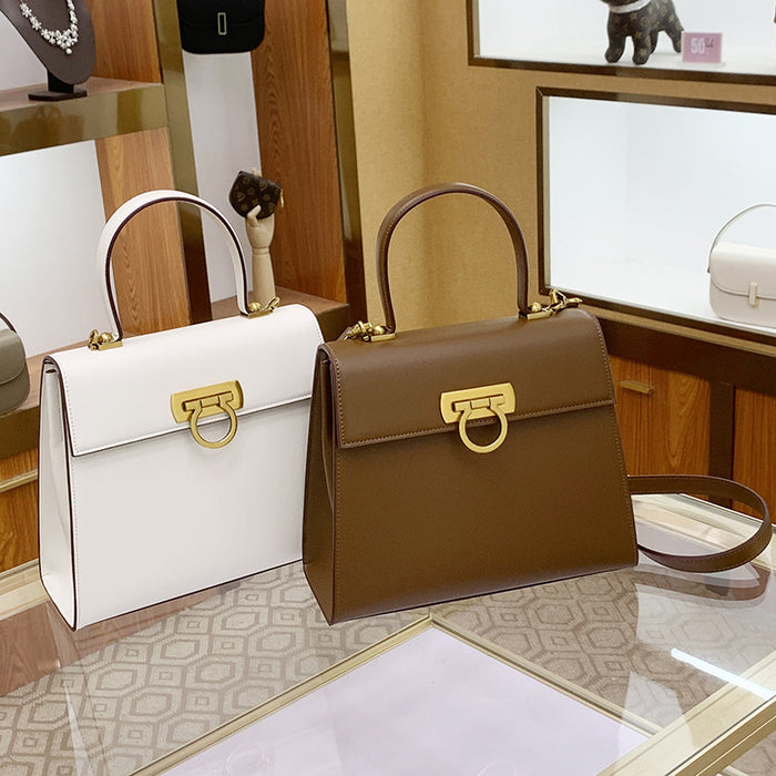 Women’s Leather Horseshoe Buckle Bag – Handbag, Shoulder & Crossbody