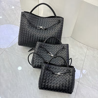 Large Woven Cowhide Leather Tote Bag