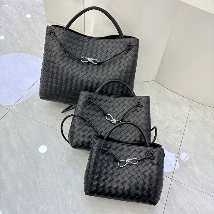 Large Woven Cowhide Leather Tote Bag