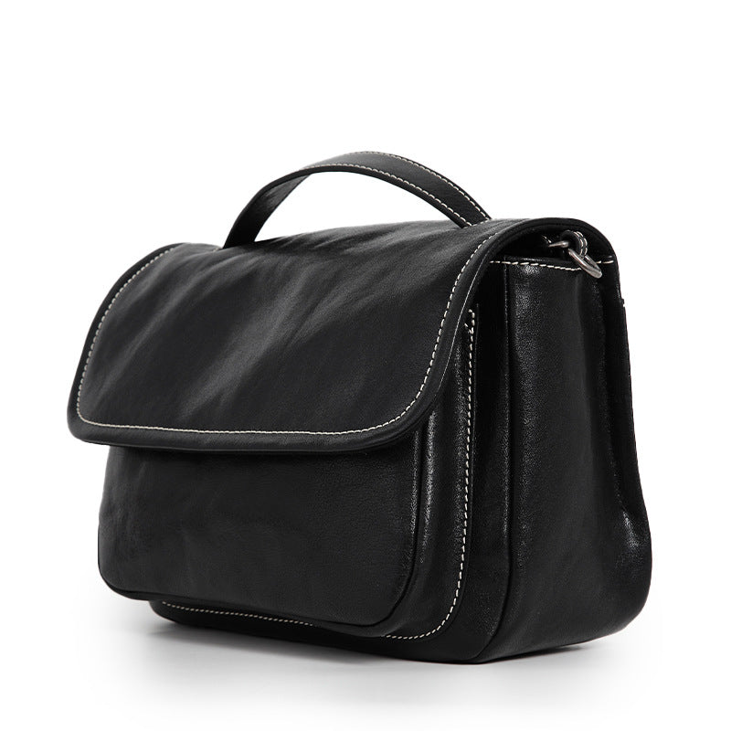 Women’s Vintage Vegetable-Tanned Leather Messenger Bag – Genuine Leather Shoulder & Crossbody Bag