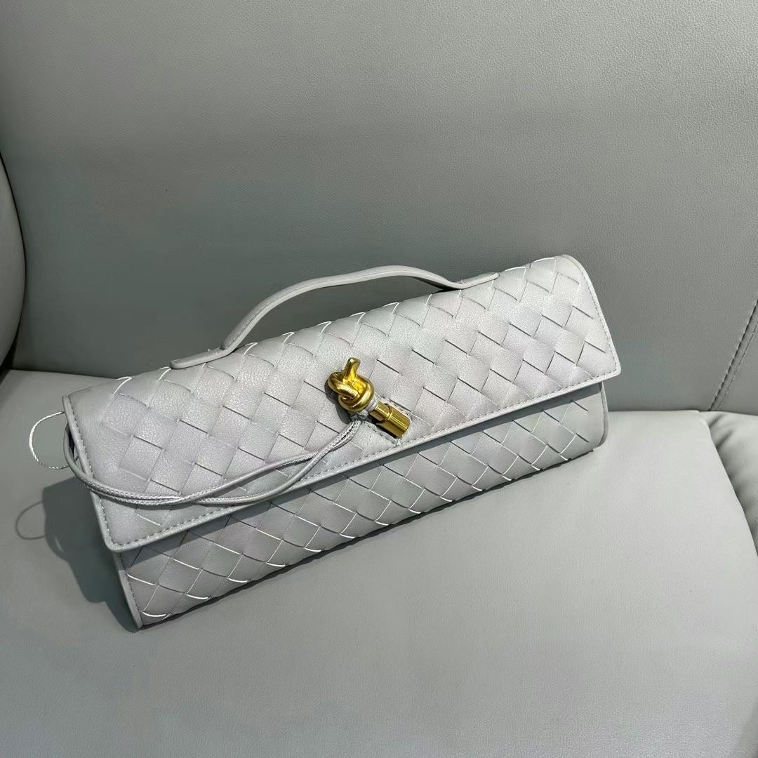 Elegant Woven Cowhide Leather Evening Bag – Shoulder & Handbag