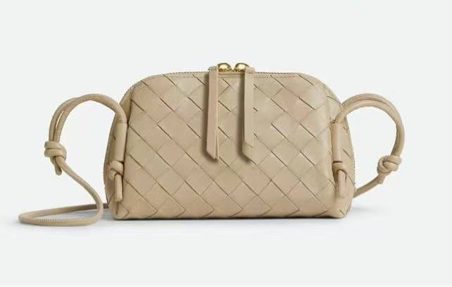 Mini Woven Leather Square Bag – Women Shoulder Crossbody Handbag
