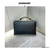 Woven Leather Box Bag – Women Top Handle Crossbody Handbag