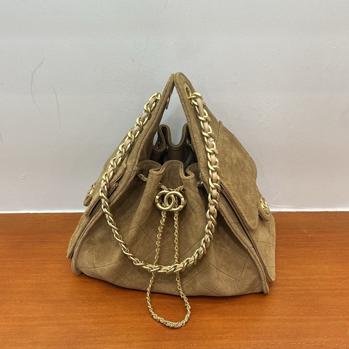 Women’s Nubuck Leather Drawstring Hobo Bag – Vintage Bucket Shoulder Bag