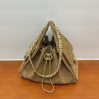 Women’s Nubuck Leather Drawstring Hobo Bag – Vintage Bucket Shoulder Bag