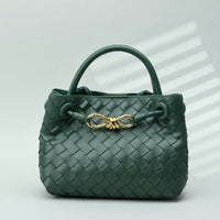 Premium Woven Cowhide Leather Handbag – Shoulder & Crossbody