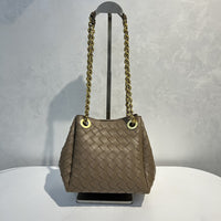 Women’s Handwoven Leather Chain Bag – Parachute Crossbody & Shoulder