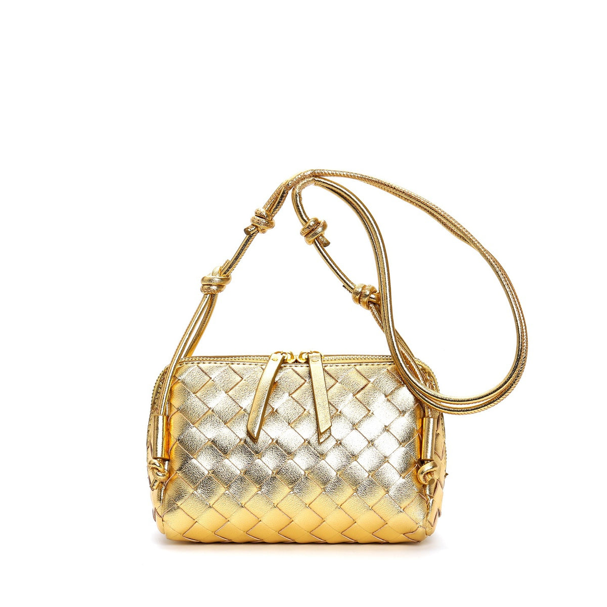 Mini Woven Leather Square Bag – Women Shoulder Crossbody Handbag