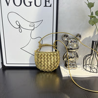 Top-Grain Cowhide Woven Mini Shoulder Bag Crossbody