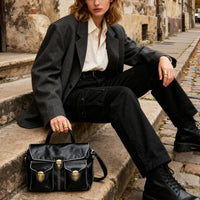 Genuine Leather Messenger Bag – Vintage Cowhide Shoulder & Handbag