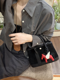 Suede Handheld & Crossbody Bag