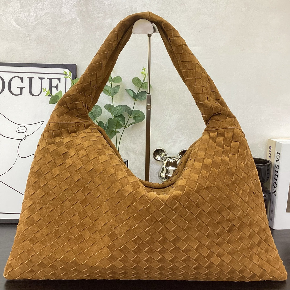 Vintage Chamois Leather Tote Bag for Women