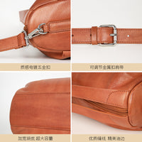 Women’s Genuine Leather Shoulder Bag – Vintage Folded Design