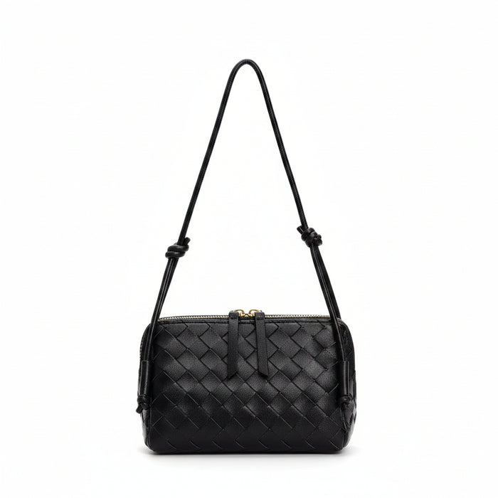 Woven Leather Square Bag – Women Shoulder Crossbody Handbag