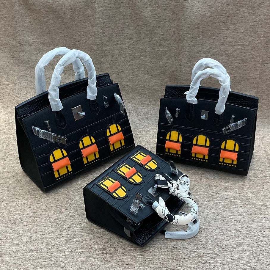 Textured Leather Crocodile Pattern Handbag Women Crossbody Shoulder Bag