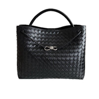 Large Woven Cowhide Leather Tote Bag