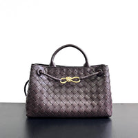 Women’s Woven Genuine Leather Handbag – Cowhide Shoulder Bag