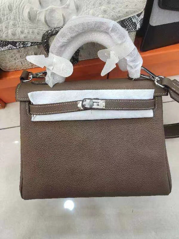 Women’s Lychee Grain Leather Mini Bag – Silver Buckle Shoulder & Crossbody