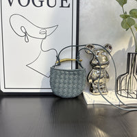 Top-Grain Cowhide Woven Mini Shoulder Bag Crossbody