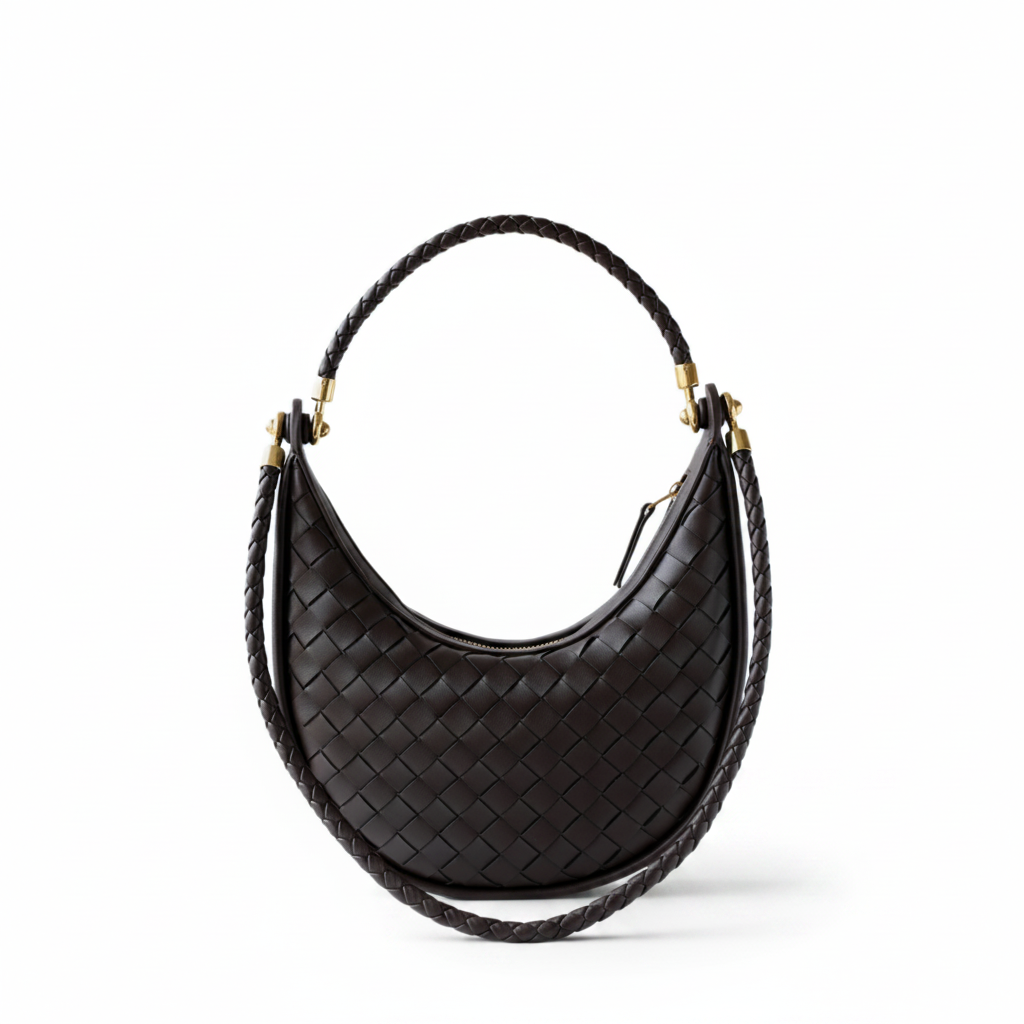 Woven Leather Crescent Bag – Shoulder Underarm Bag