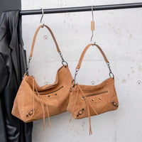 Vintage Studded Cowhide Leather Handbag