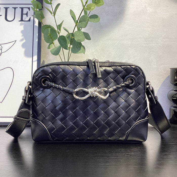 Woven Leather Luxury Handbag Women Crossbody Shoulder Bag