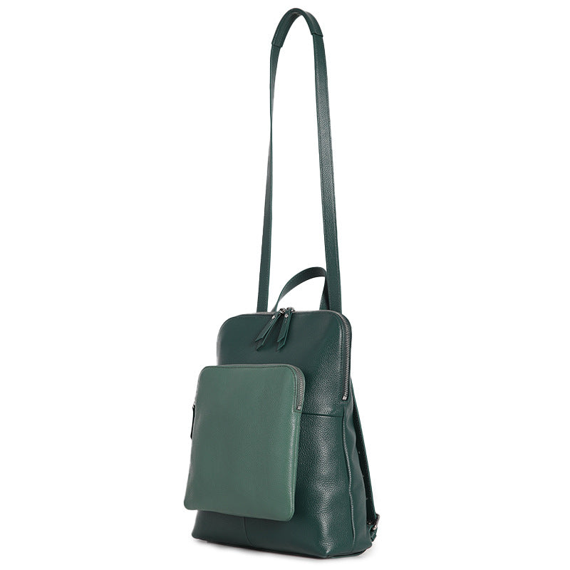 Genuine Leather Backpack – Large Capacity Crossbody & Shoulder Bag