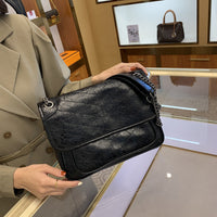 Women’s Ruched Shoulder Bag – Flap Chain Crossbody Handbag