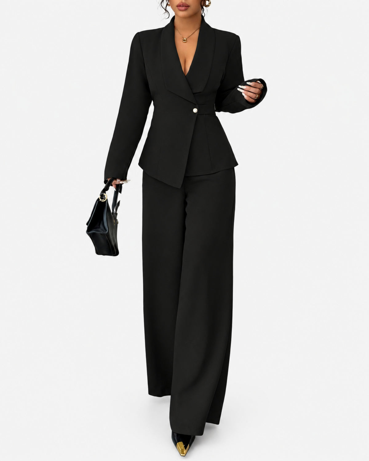 Women’s Tailored Wide-Leg Pantsuit