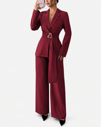 Women’s Belted Wide-Leg Pantsuit
